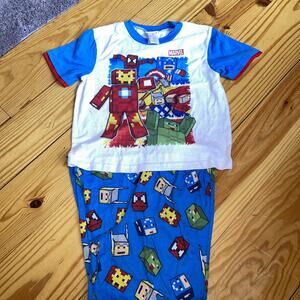Avengers Boys' Little Game Time Pajama Set, Blue 4